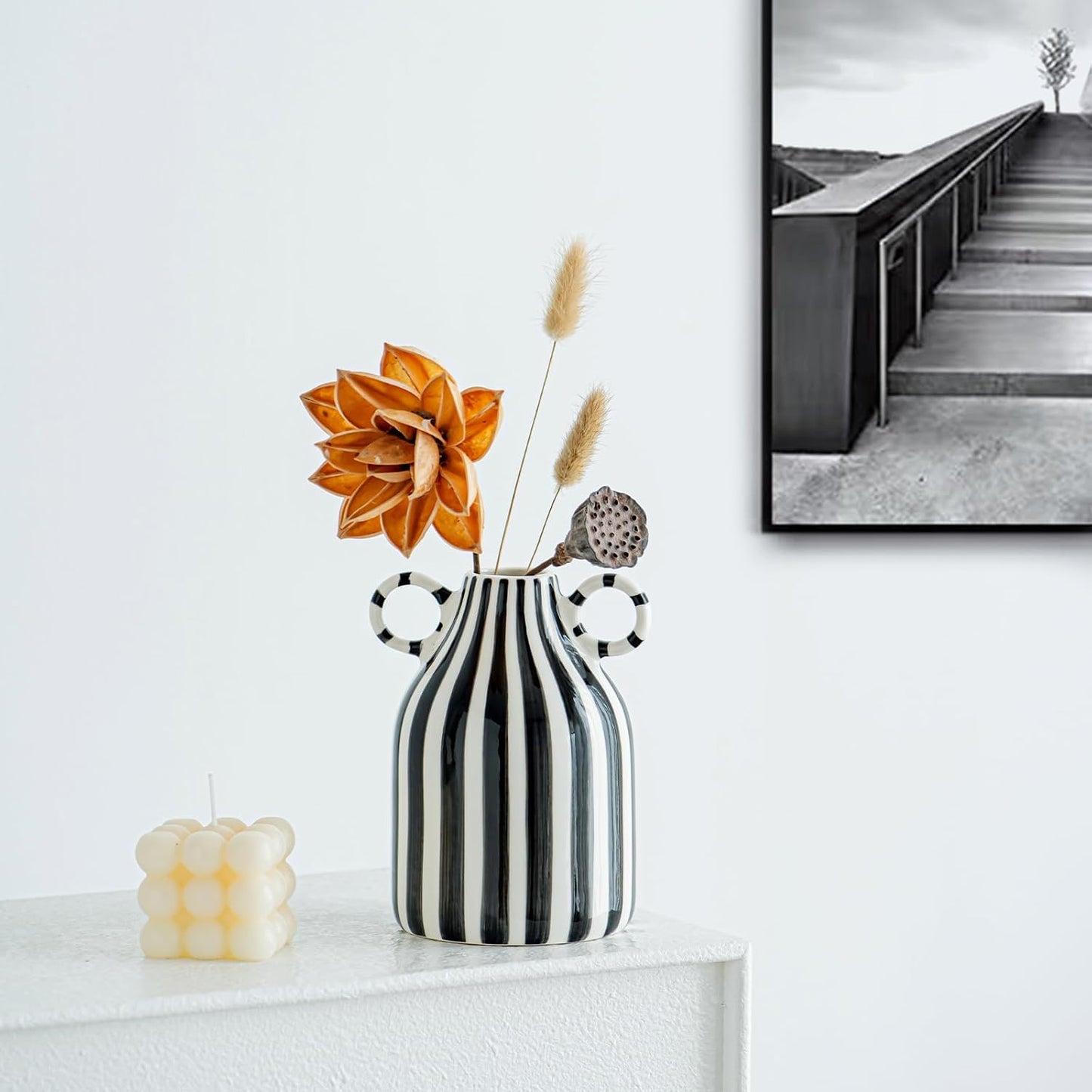 Ceramic Vase / Black and White