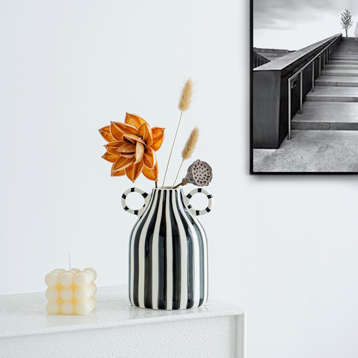 Ceramic Vase / Black and White