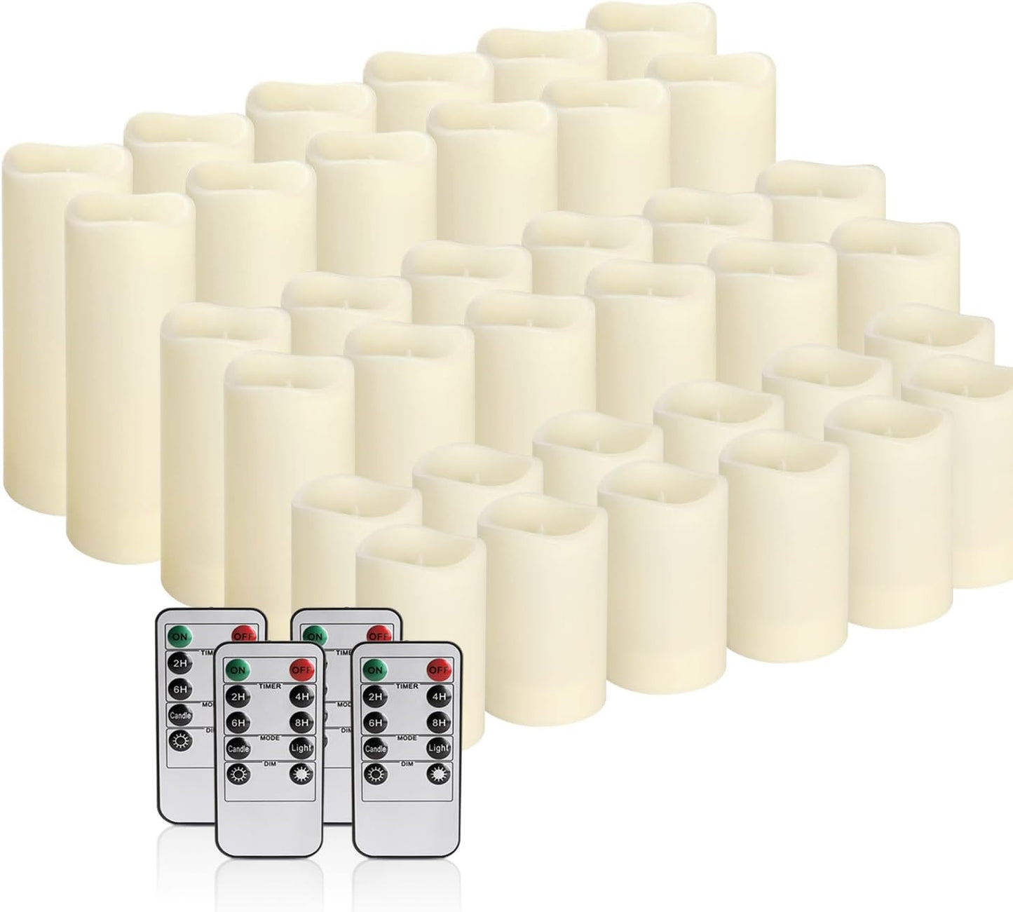36Pack Flameless LED Candles, Waterproof for Indoor & Outdoor Use, Equipped with 10-Key Remotes & Timer, Ideal for