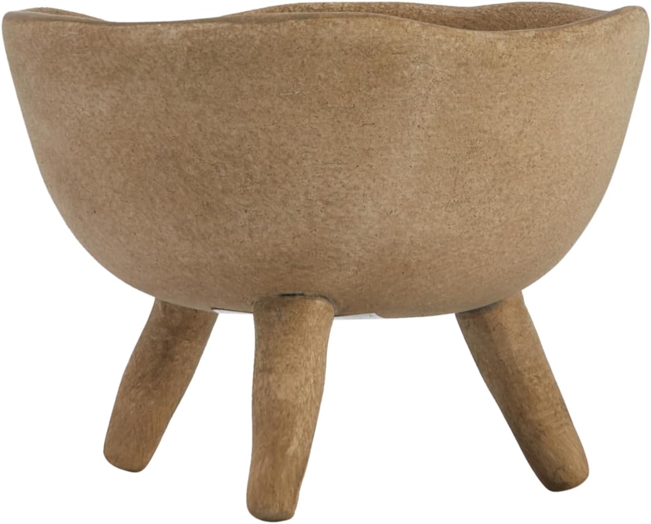 Creative Co-Op Boho Terracotta Footed Planter / Matte Taupe / Set of 4