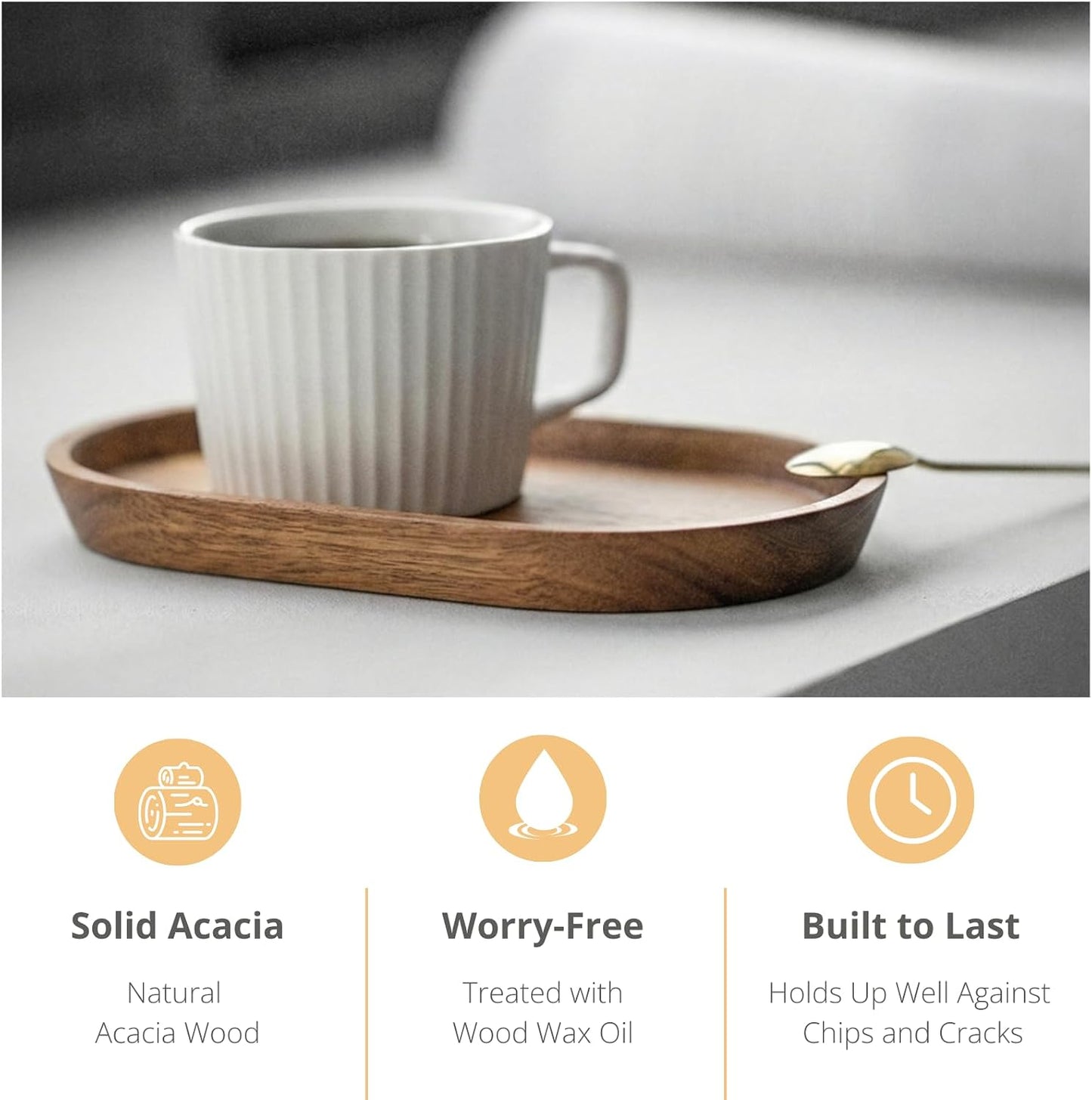 Wooden Mini Serving Tray for Parties / Acacia Wood