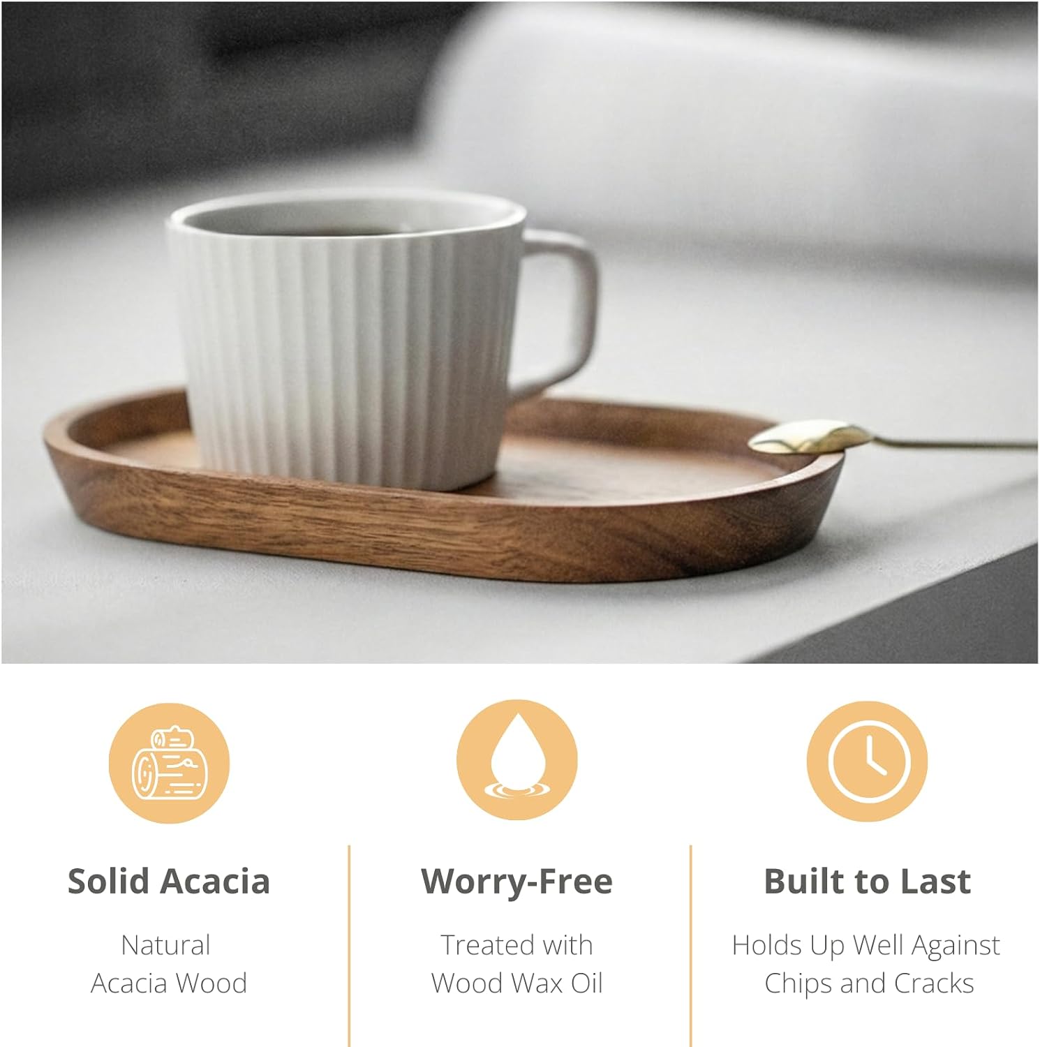 Wooden Mini Serving Tray for Parties / Acacia Wood