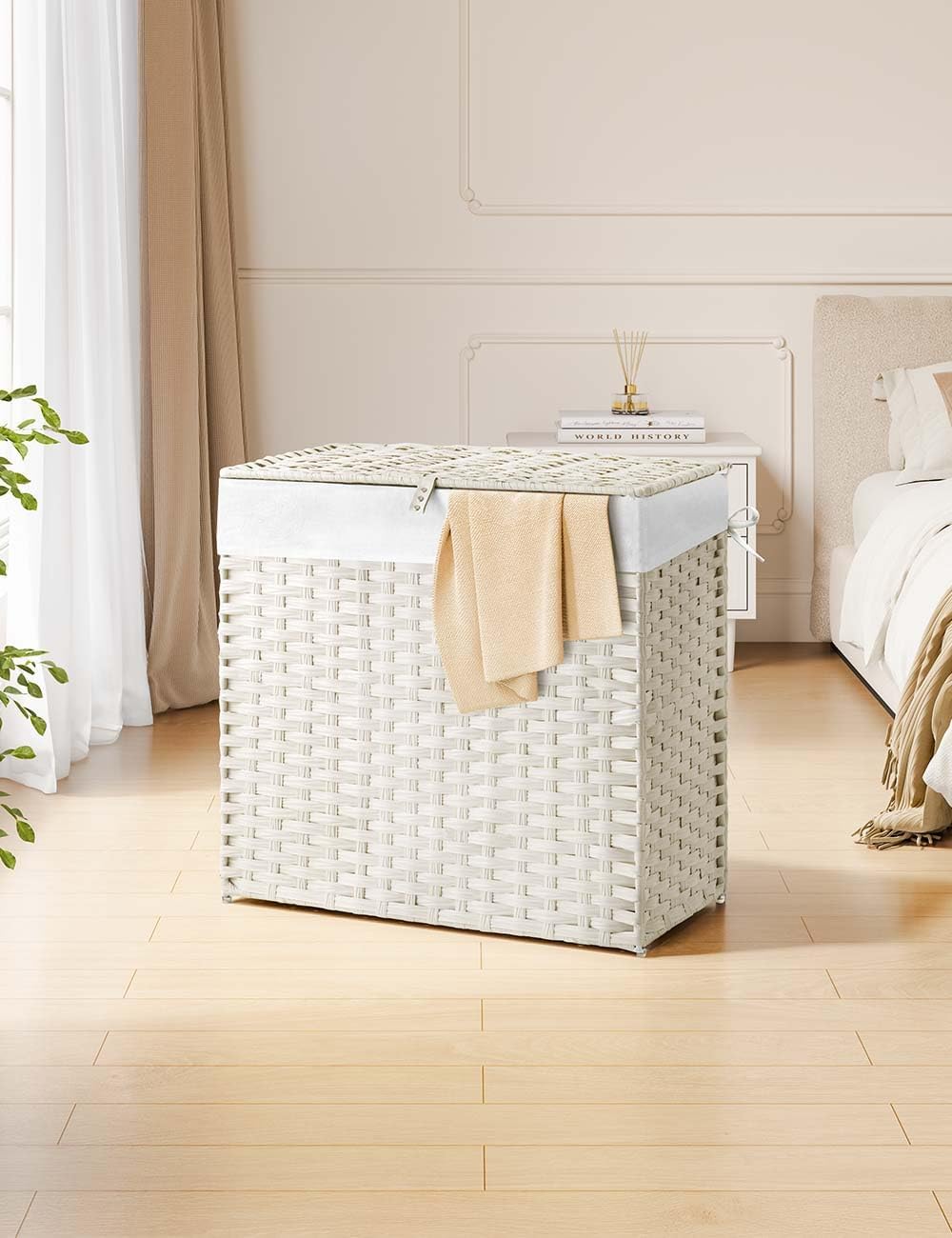 125L Laundry Basket / 2 Removable Liner Bags & 2 Mesh Bags