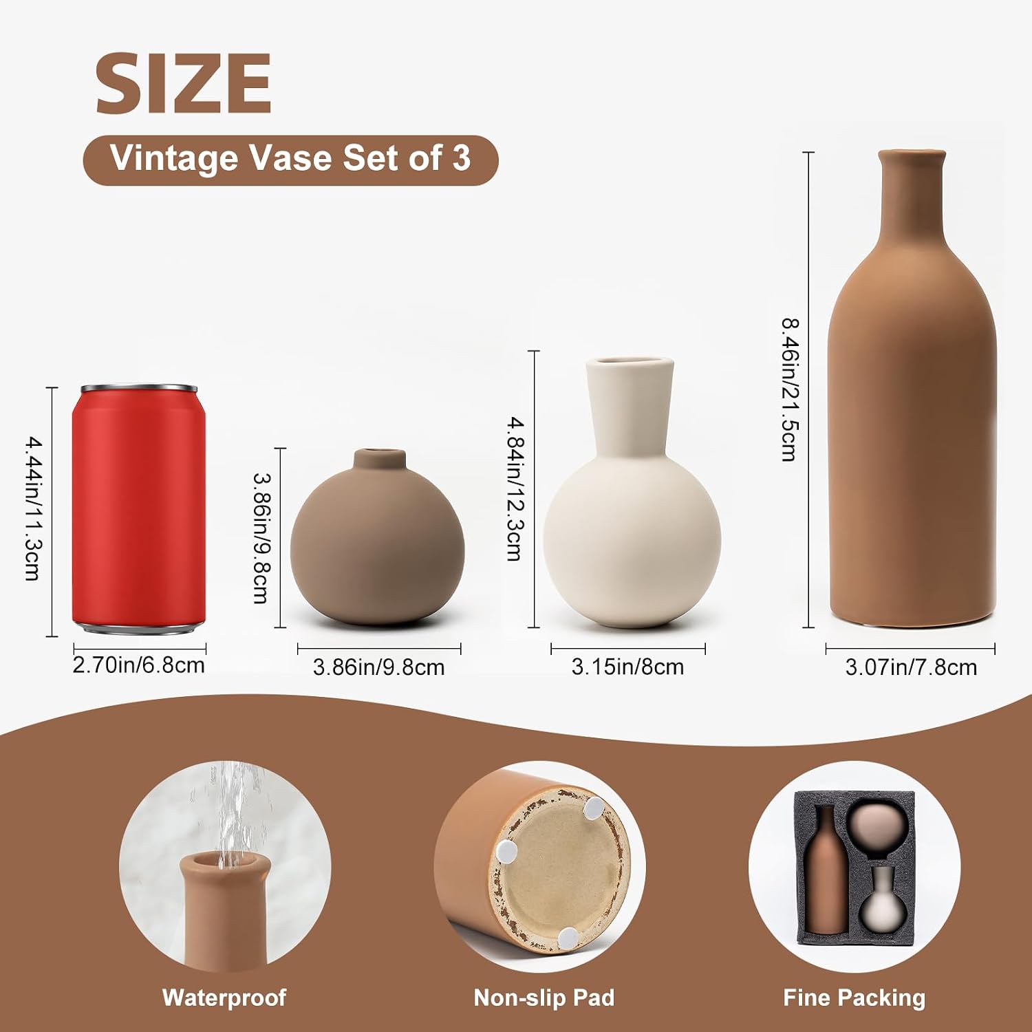 Ceramic Vase / Coffee Mix Set - White / Set of 3