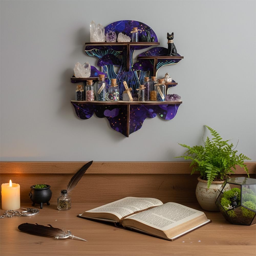 Gemstones & Essential Oils / Gothic Altar Shelf for Crystals