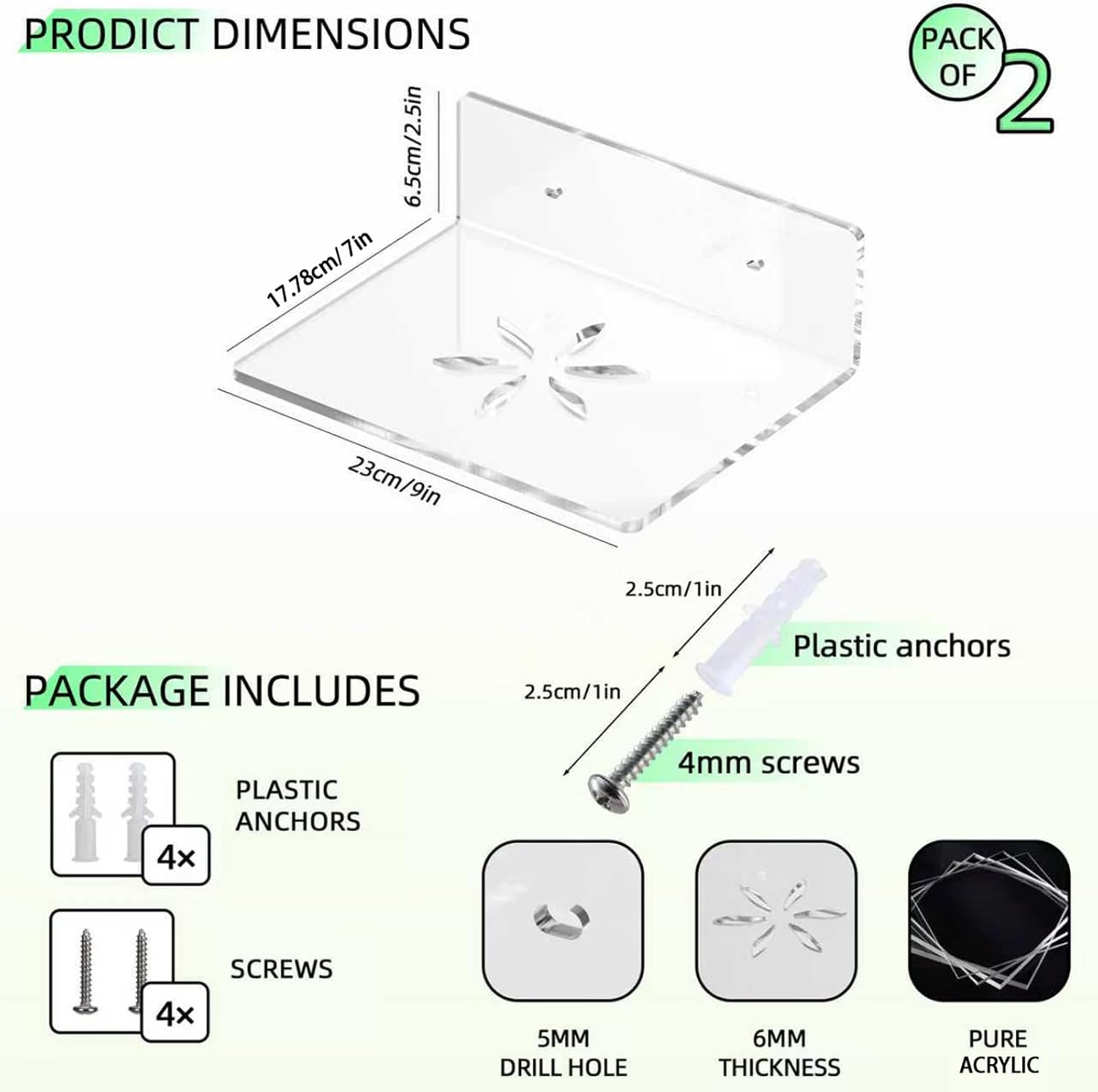 7x9 Inch Transparent Acrylic Shelf with Ventilated Base - Ideal for Routers, Speakers, Cameras & Small Electronic
