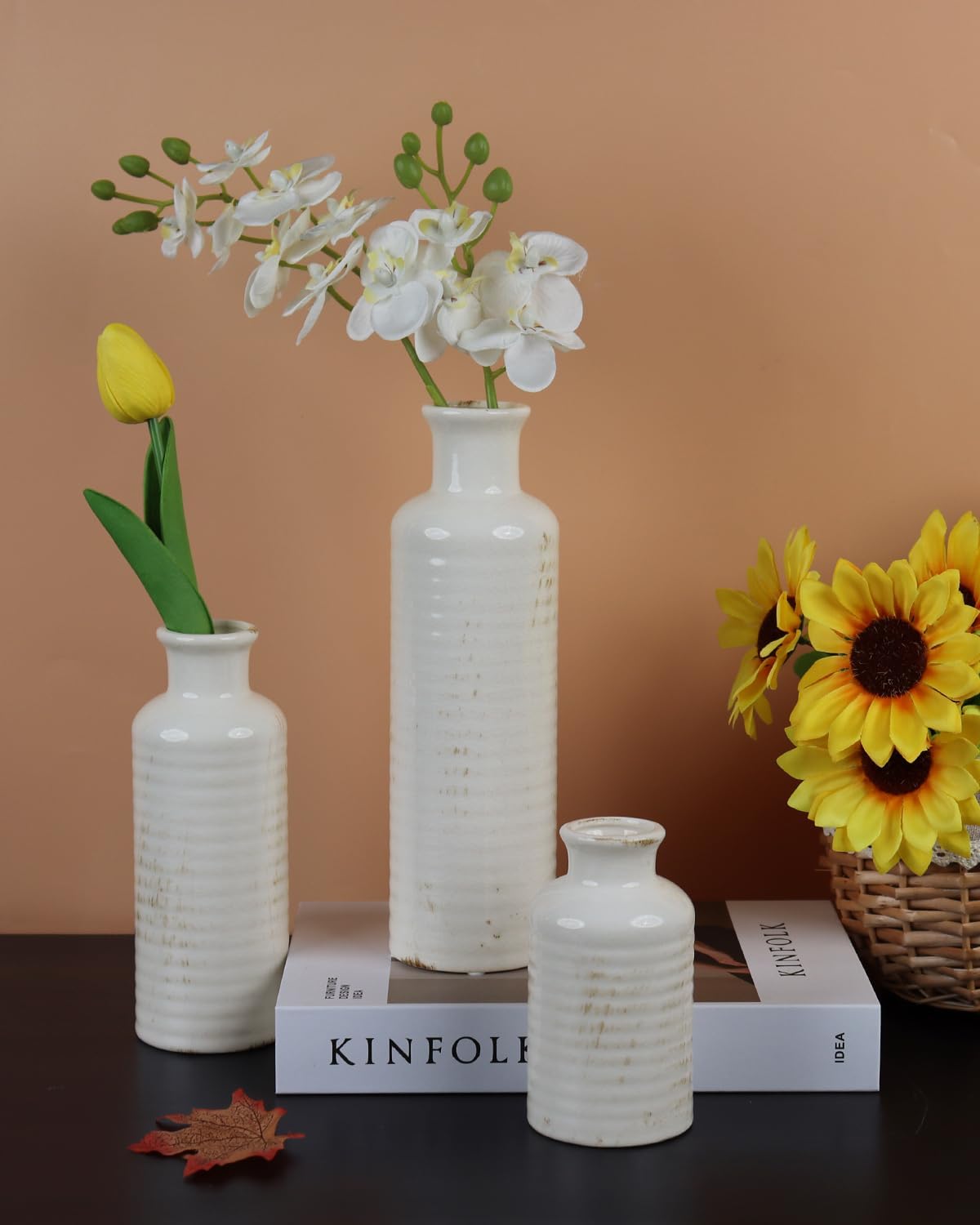 Ceramic Vase / White02 / White / Set of 3