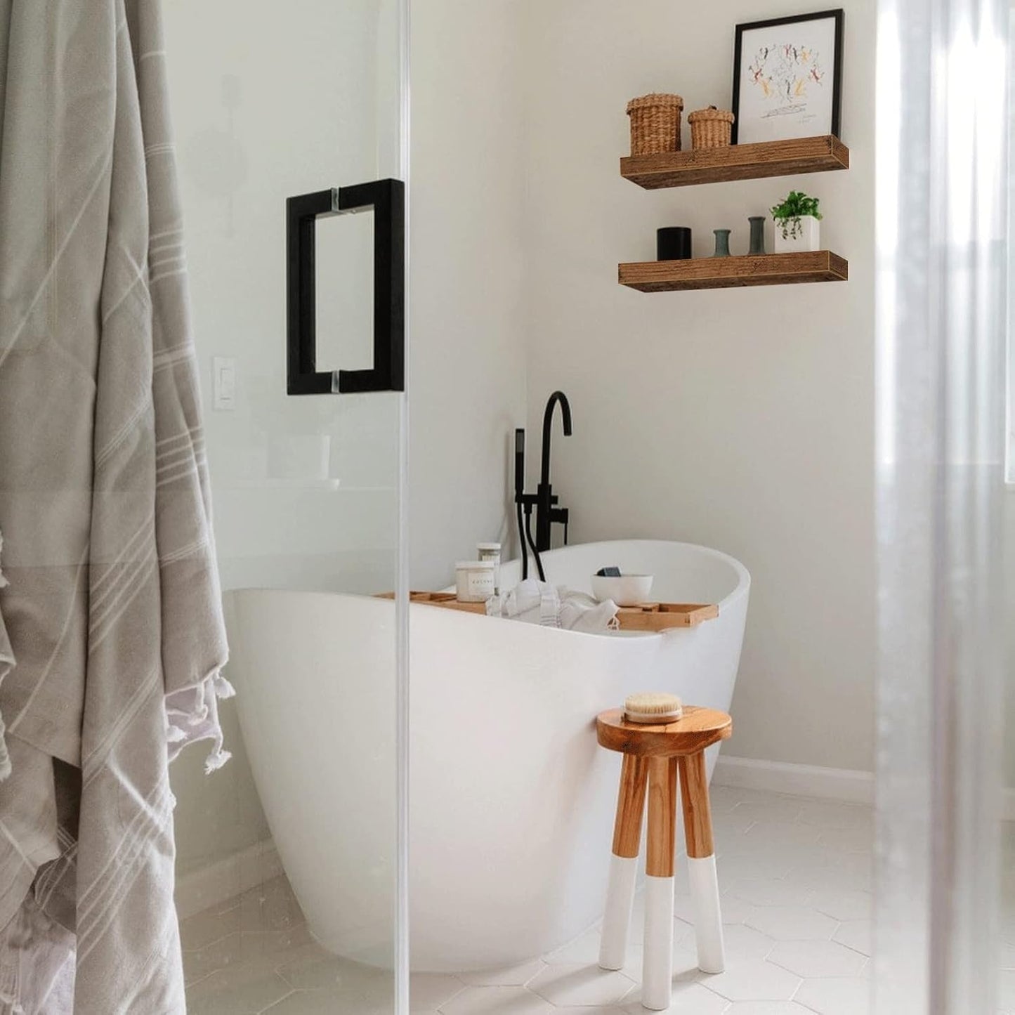 Bathroom Floating Shelves / 15.7 / Brown