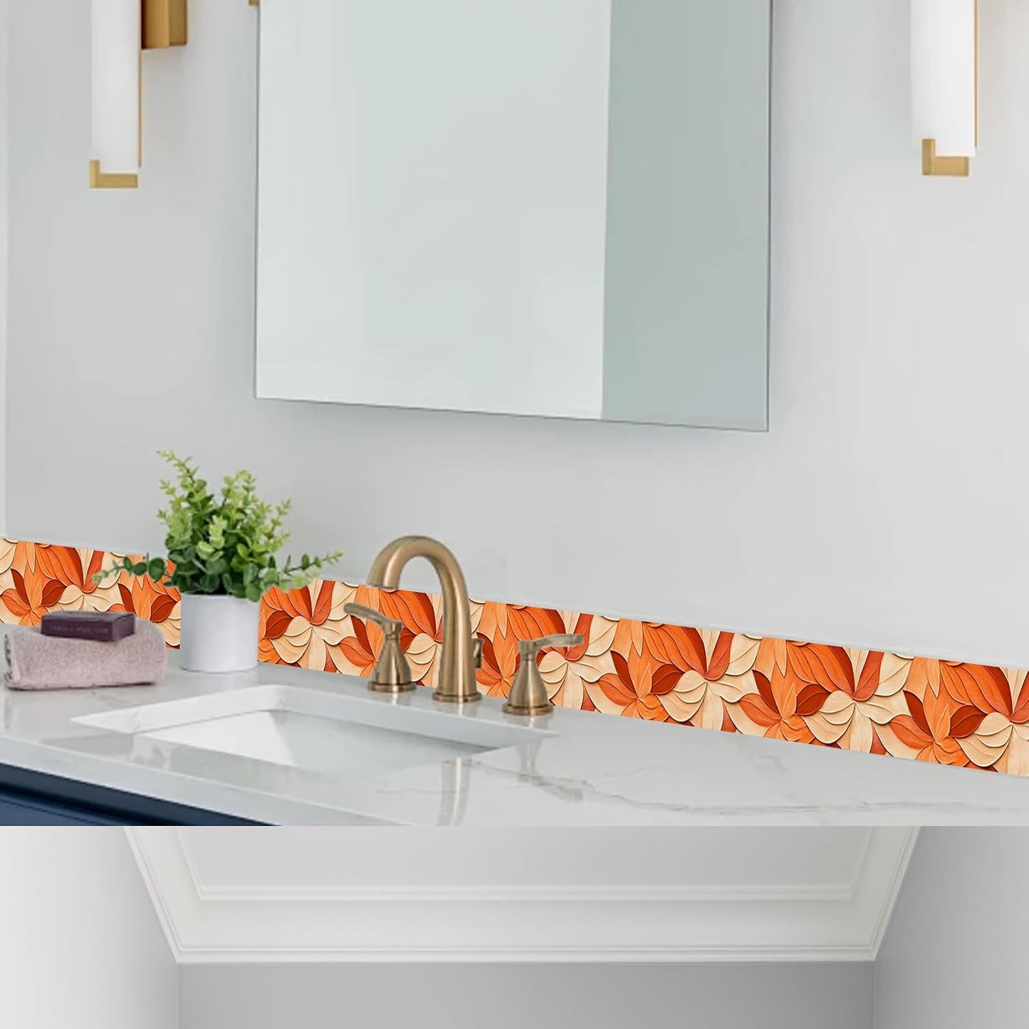 Wallpaper Border Peel and Stick Wall Border Autumn Leaf Wallpaper / Autumn Leaf Pattern / 4 x 196