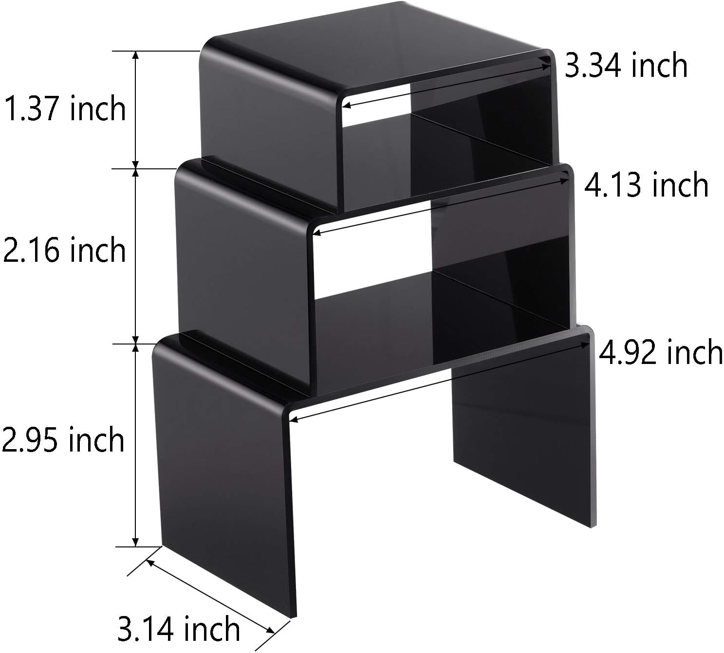 Product Stand / Acrylic Display Risers / Black / Small Set / Set of 2