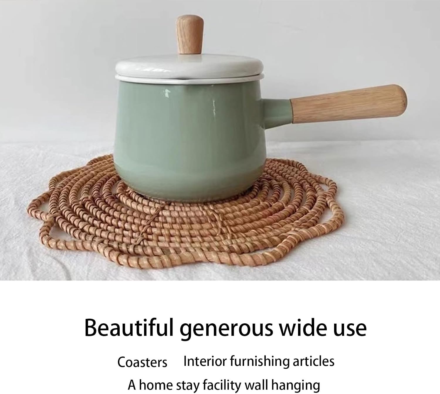 Boho Handmade Hanging Wall Baskets / Rattan Flower 33cm