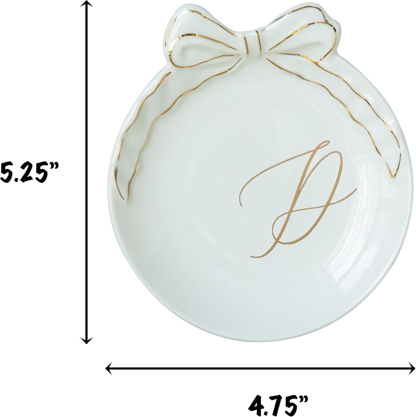 Personalized Initial Ceramic Jewelry Tray / D