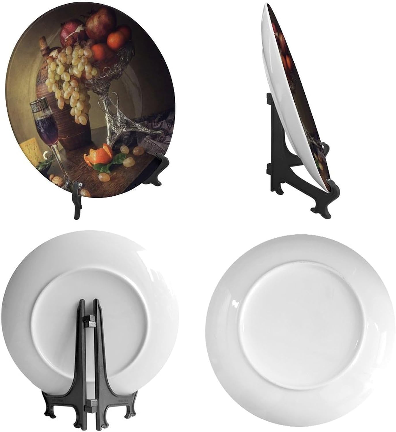 Decorative Plate Holder / 8 Inch / Cheese Grape Pomegranate Orange Garnish