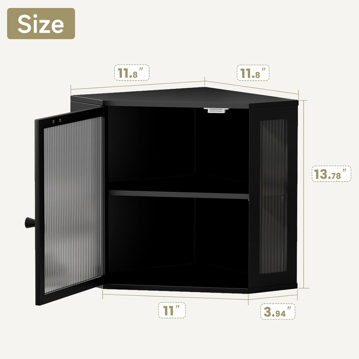 Corner Bread Box for Kitchen Countertop,Bread Storage Bin (Black, Medium) | Double Layer Large Capacity Bamboo Bread