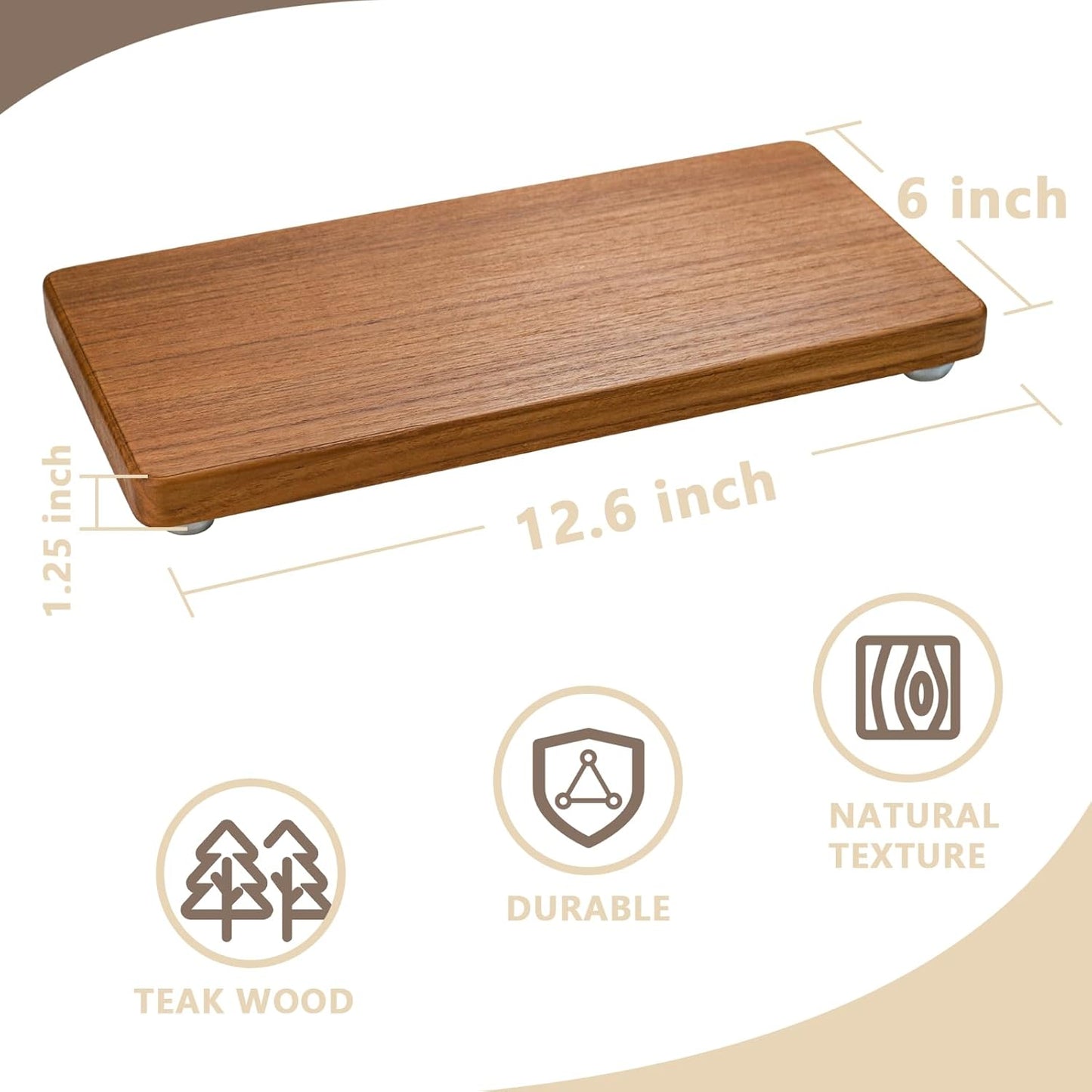 Solid Teak Wood Riser Tray / Teaktray2 / 12.6 x 6