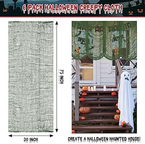 Riare 6pcs Halloween Creepy Cloths, Halloween Fabric Yard Outdoor Decor