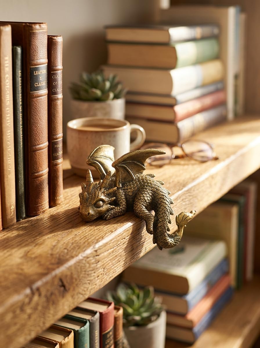Golden Dragon Statue Decor / Gold