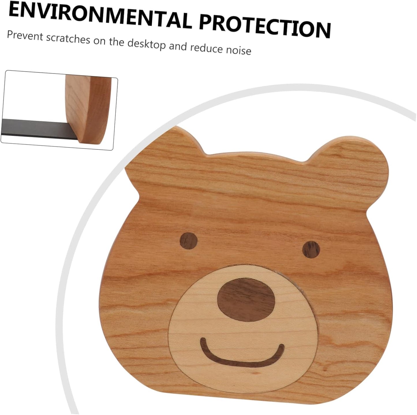 Little Bear Bookli Cartoon Bear Shaped Bookends Wooden Book Stands for Kids Home Office / Set of 2