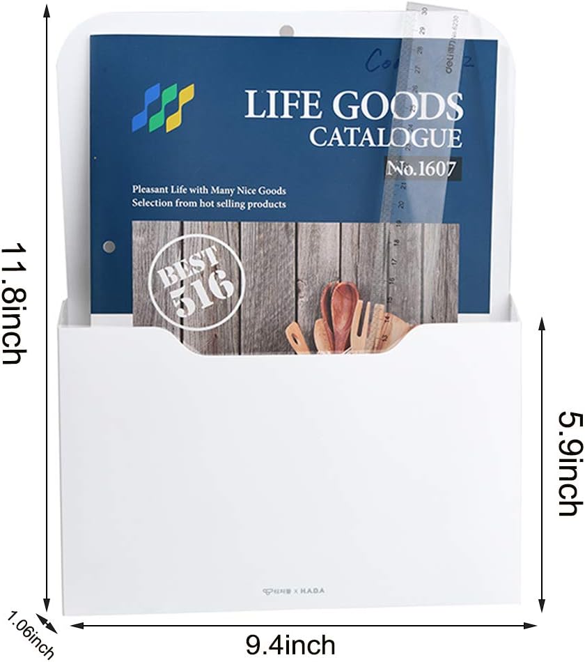 Marbrasse 2 Pack Magnetic File Holder - Paper Holder, Pocket Organizer,Hanging Wall File Organizer Office Supplies