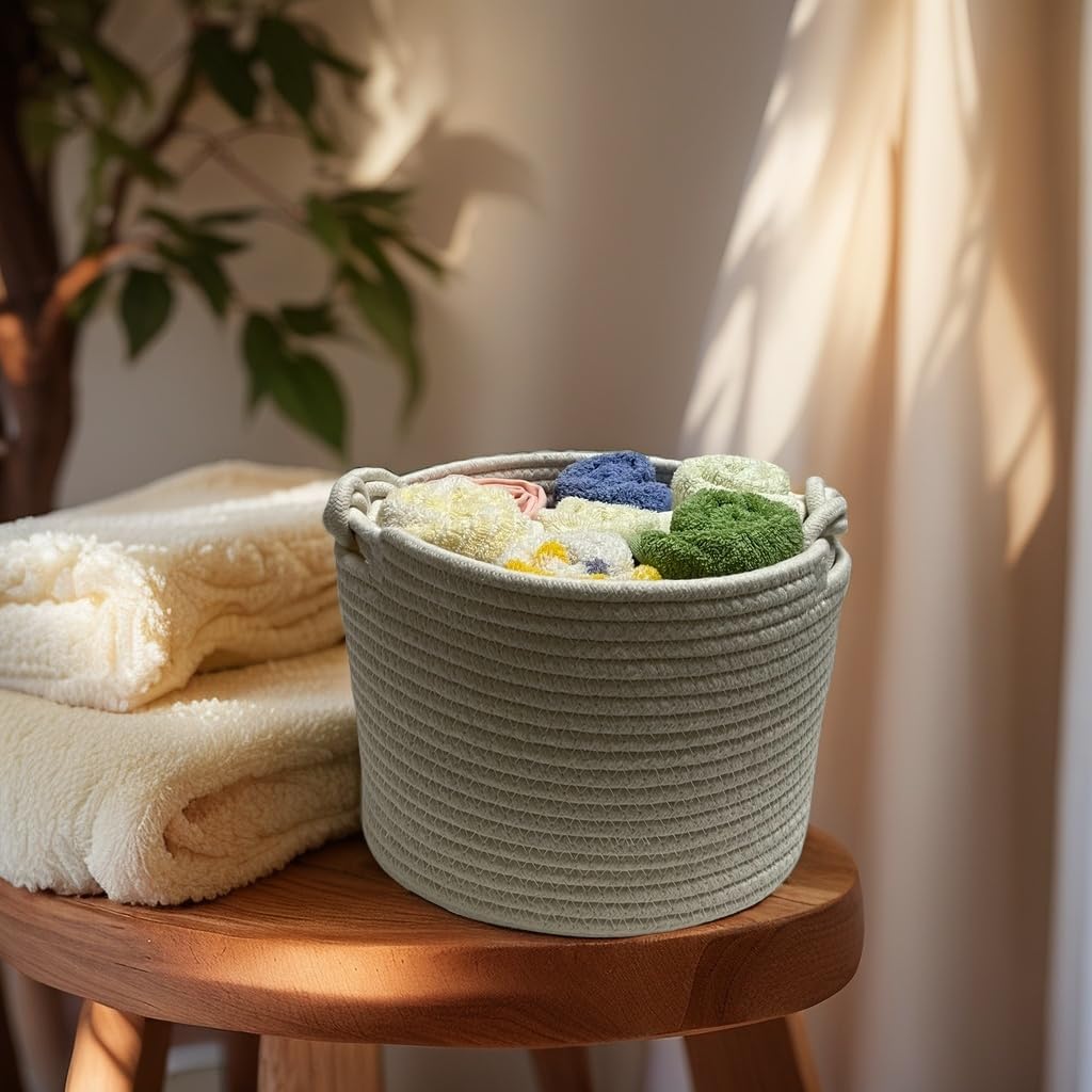 Storage Basket / Small Rope Basket / White