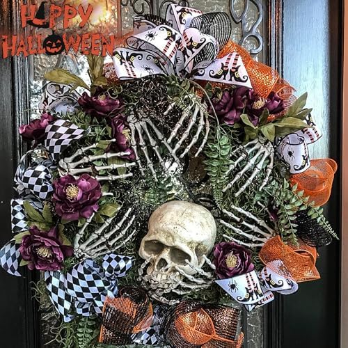XONOR 10 Pairs Halloween Skeleton Hands Realistic Plastic Fake Human Hands for Halloween Zombie Party Terror Scary Props