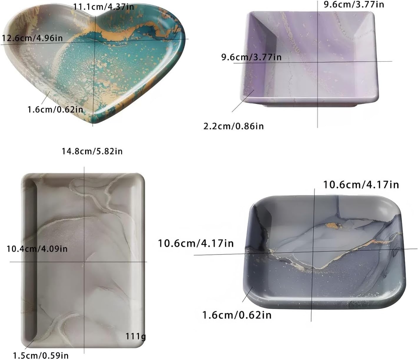 Storage Box Resin Silicone Tray Molds / Set of 4