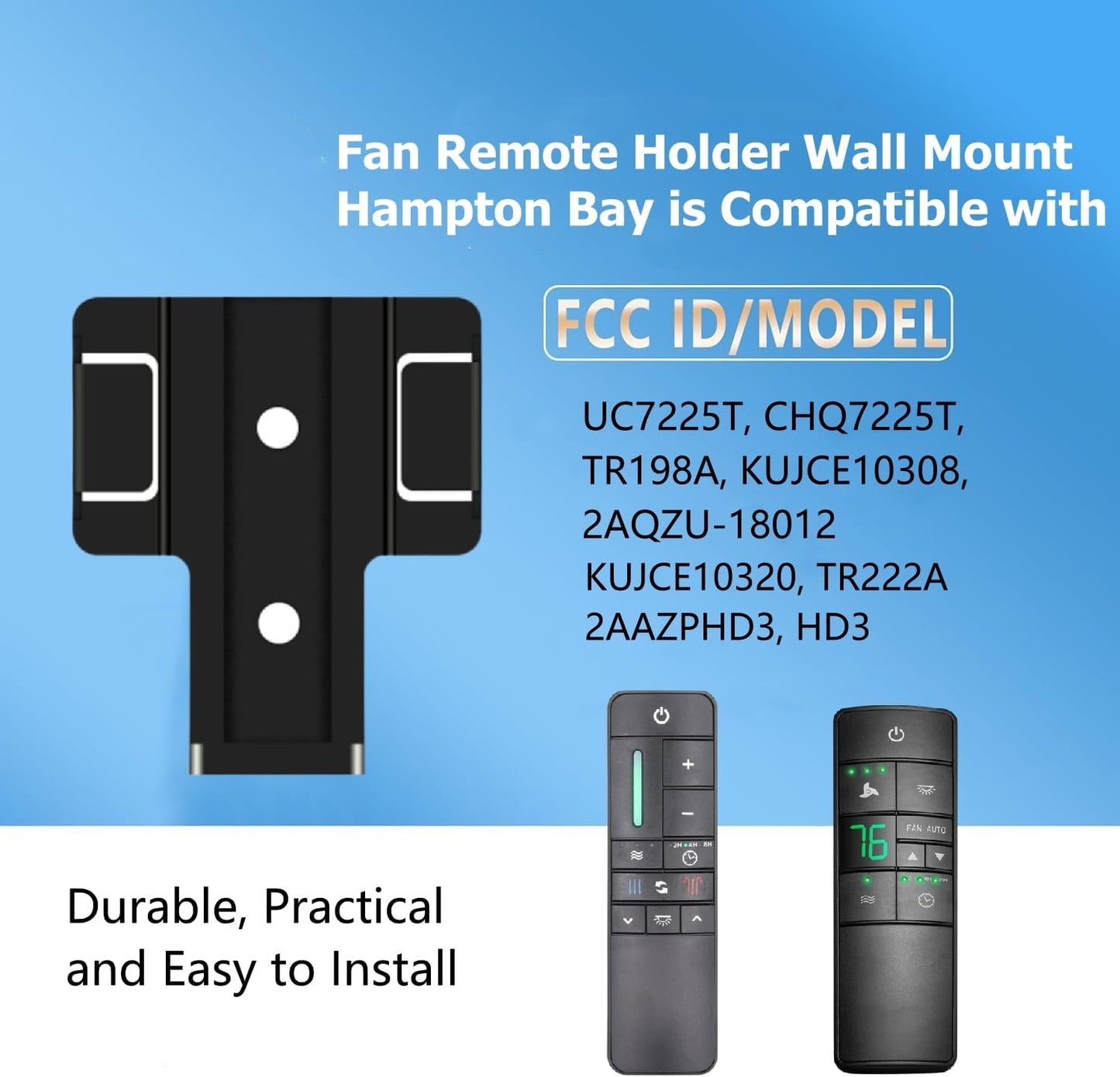 Fan Remote Holder Wall Mount for Hampton Bay and Home Decorators Collection Ceiling Fan / Set of 2