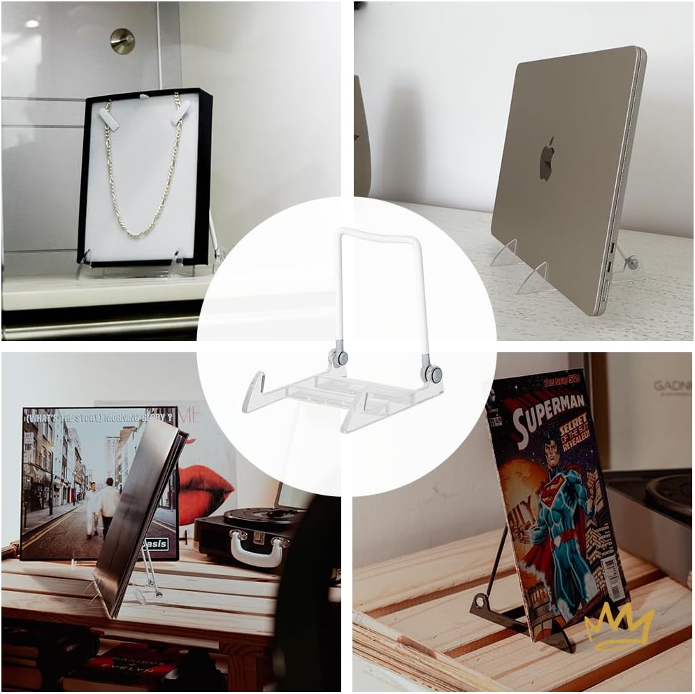 KINGDOM SOLUTIONS - 5.5" Clear Acrylic Display Stand Made in USA - 12 Pack | Holds Plates, Pictures, Photos, Books