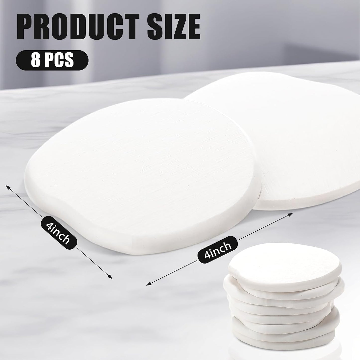 Modern Stone Design / White / Set of 8
