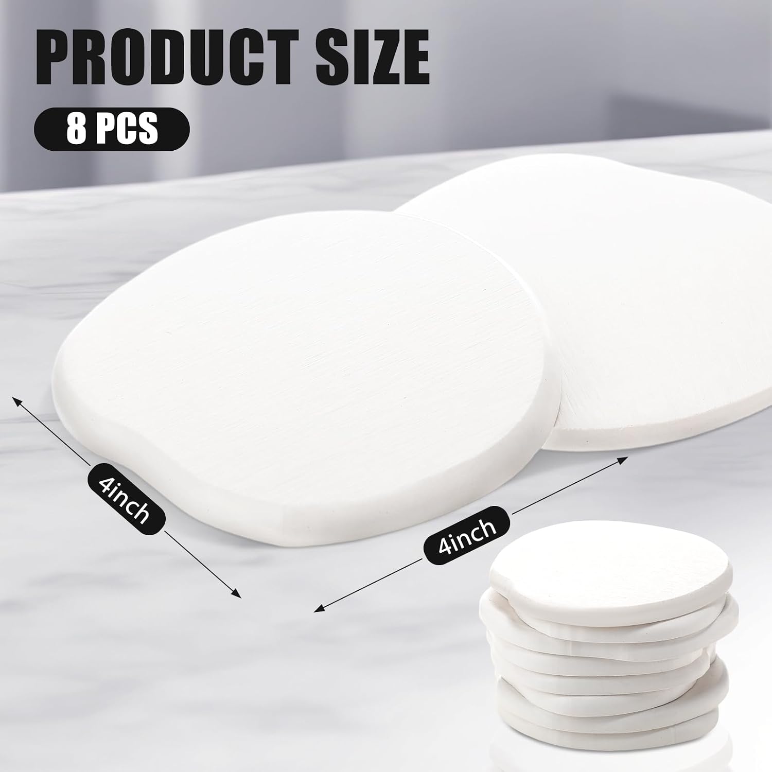 Modern Stone Design / White / Set of 8