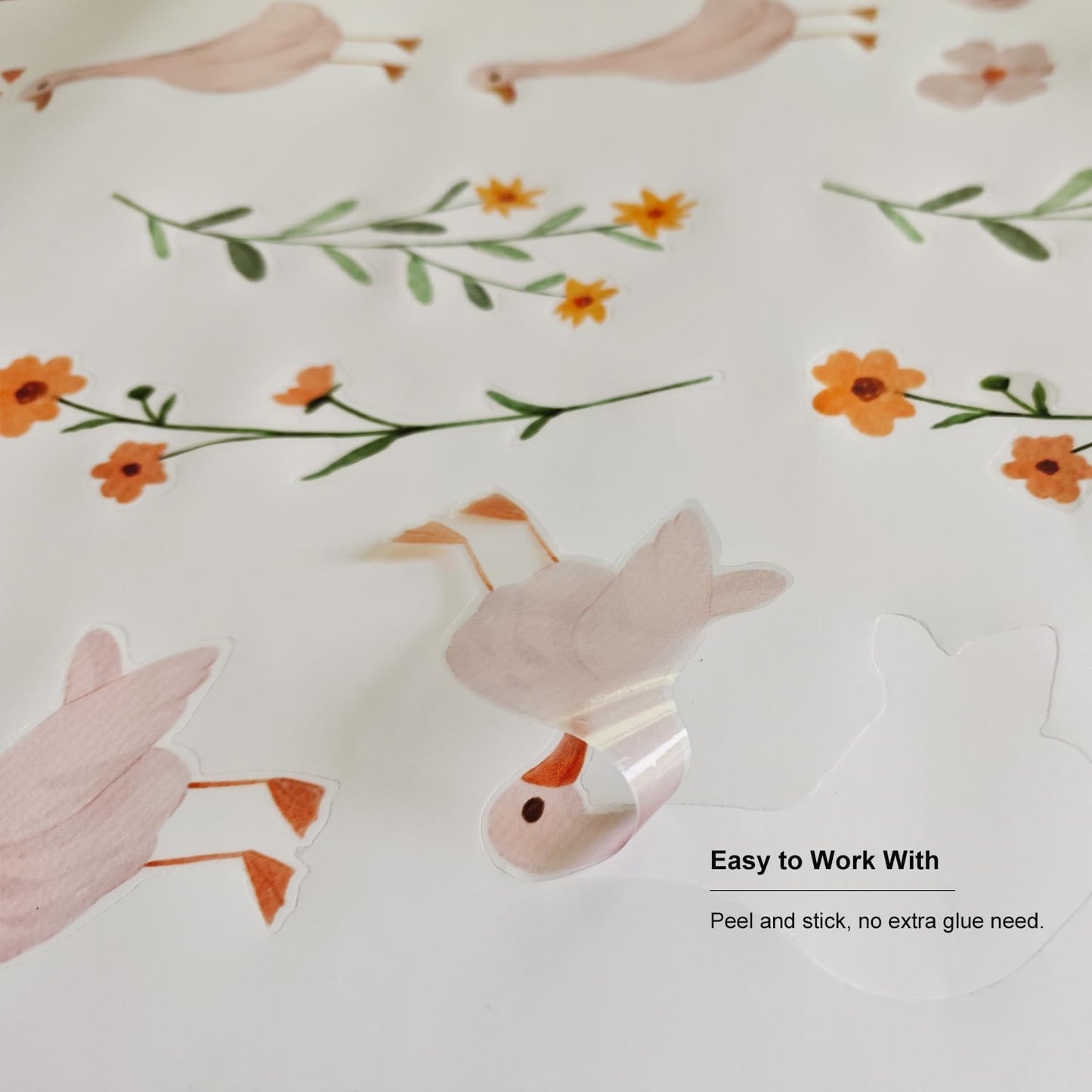 Geese Flora Set of Wall Stickers