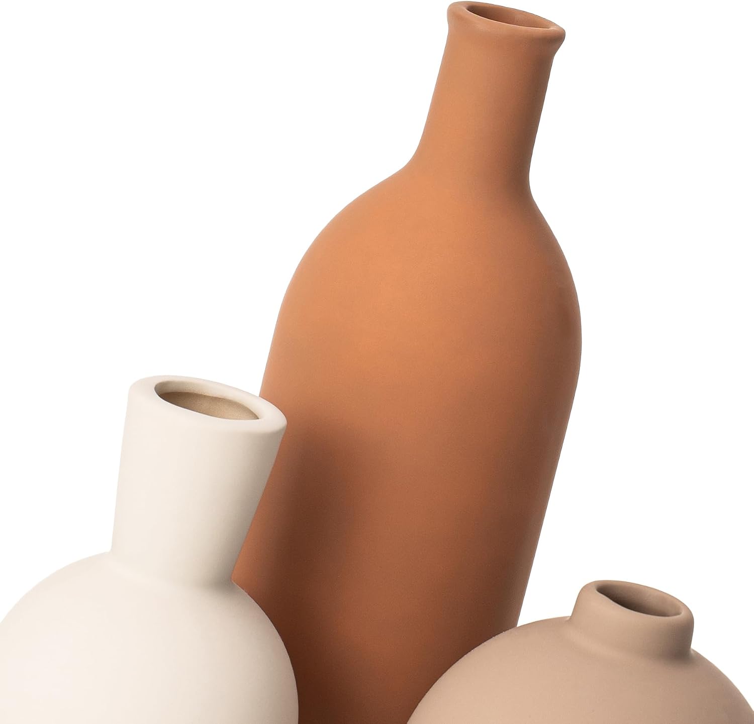 Ceramic Vase / Coffee Mix Set - White / Set of 3
