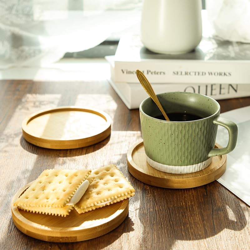 Wooden Coasters for Drinks Saucers for Planters / Set of 6
