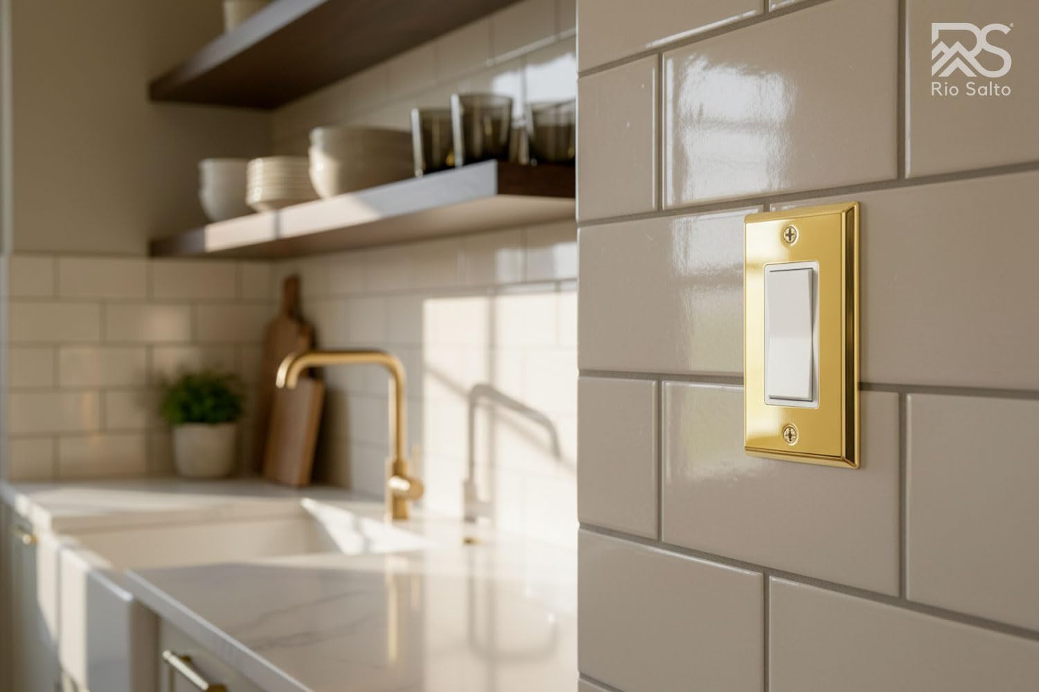 Rio Salto MIDSIZE BRASS Rocker Light Switch Cover Plate High Polished Gold Decorator Paddle GFCI Wall Plate — Signature