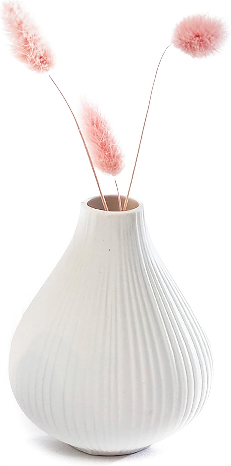 ‘Frost’ Ceramic Flower Vase / White / Set of 6