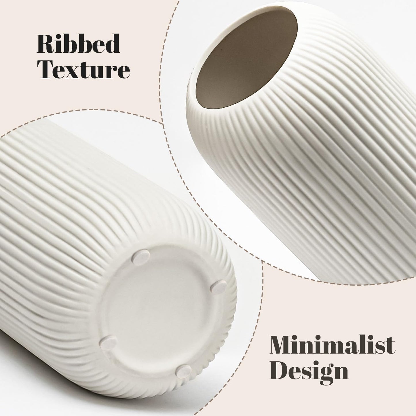 Bohemian Ceramic Vase / White / 8in-pill / 8 Inch