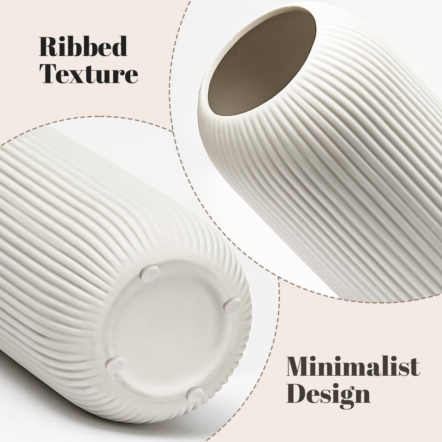 Bohemian Ceramic Vase / White / 8in-pill / 8 Inch