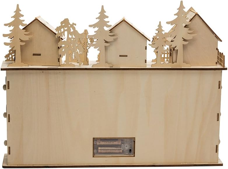 Kurt Adler LED Wooden Advent Calendar Decoration, 13-Inch