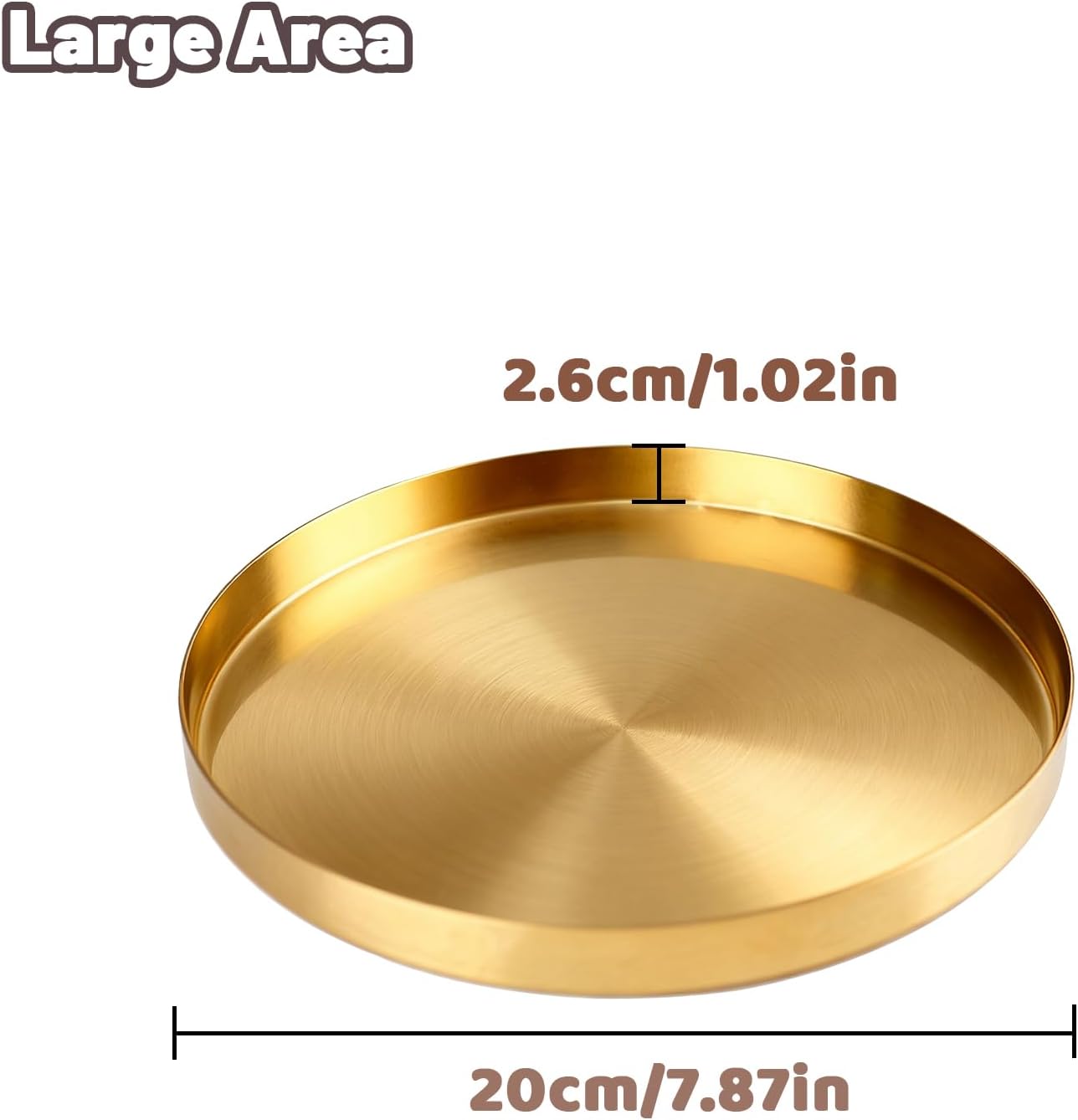 Tray Round Serving Platter / Gold / 8 x 1