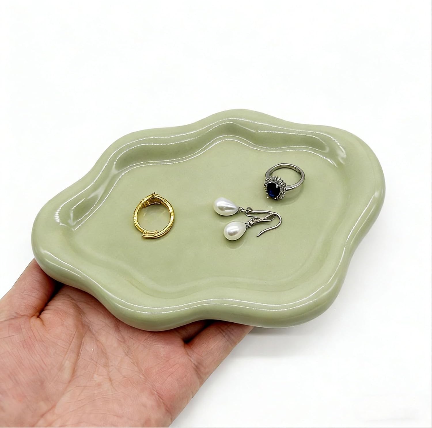 Ceramic Cloud Tray / Green