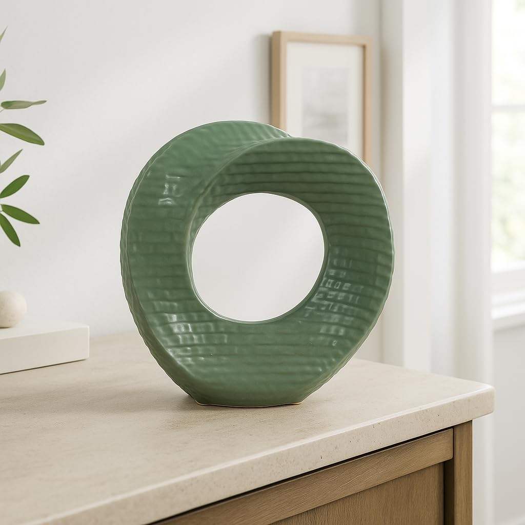 Ceramic Decorative Object / 8.0" H / Green