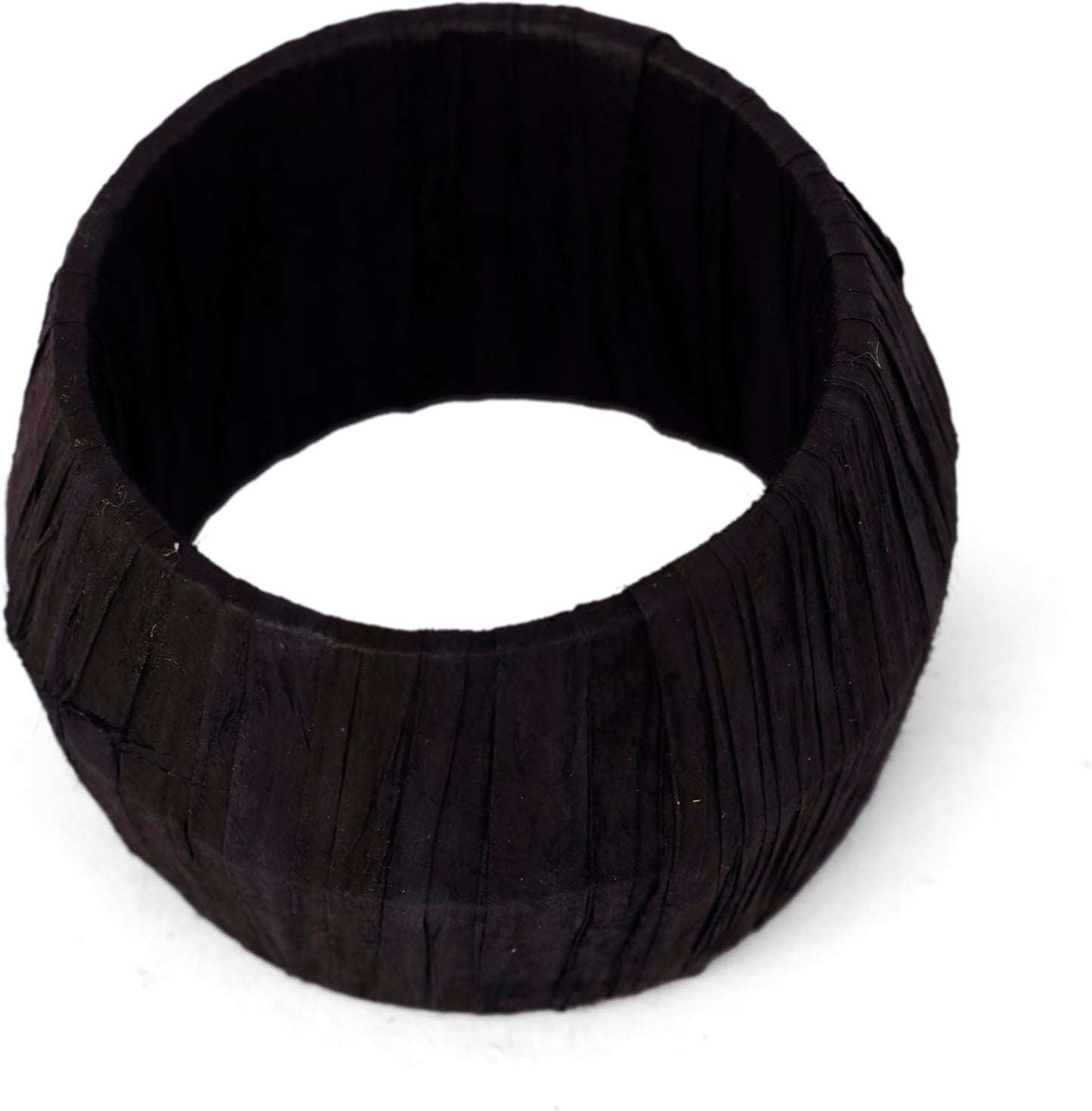 GURU JEE™ Handmade Raffia Rattan Napkin Rings Black Set of 24 Everyday Use Dining Party Tabletop Décor Gifts Napkin