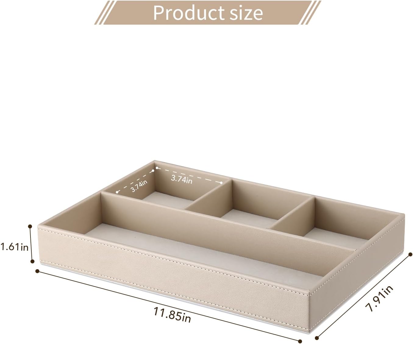 PU Leather Valet Tray / Beige