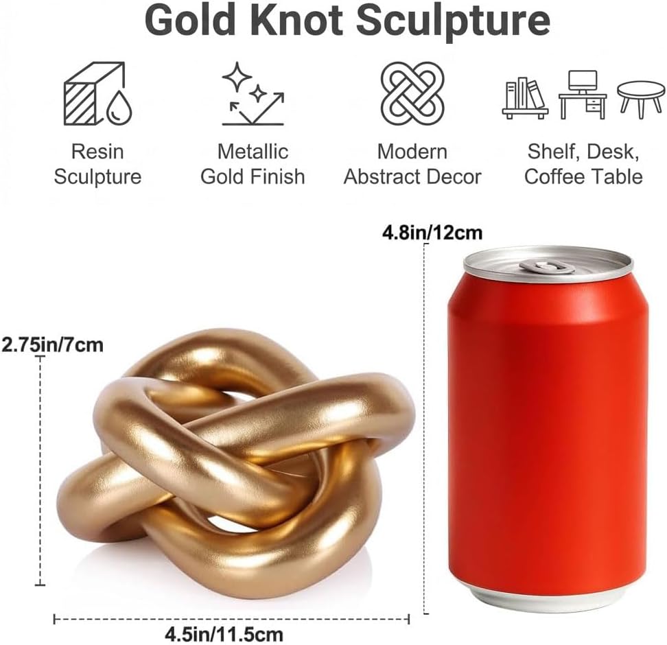 Gold Coffee Table Decor Modern Shelf / Gold Knot - A