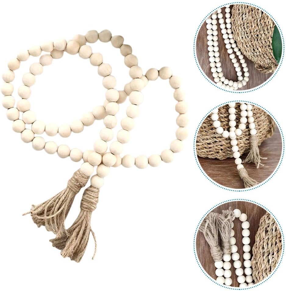 Wood Bead Garland Rustic Farmhouse Beads