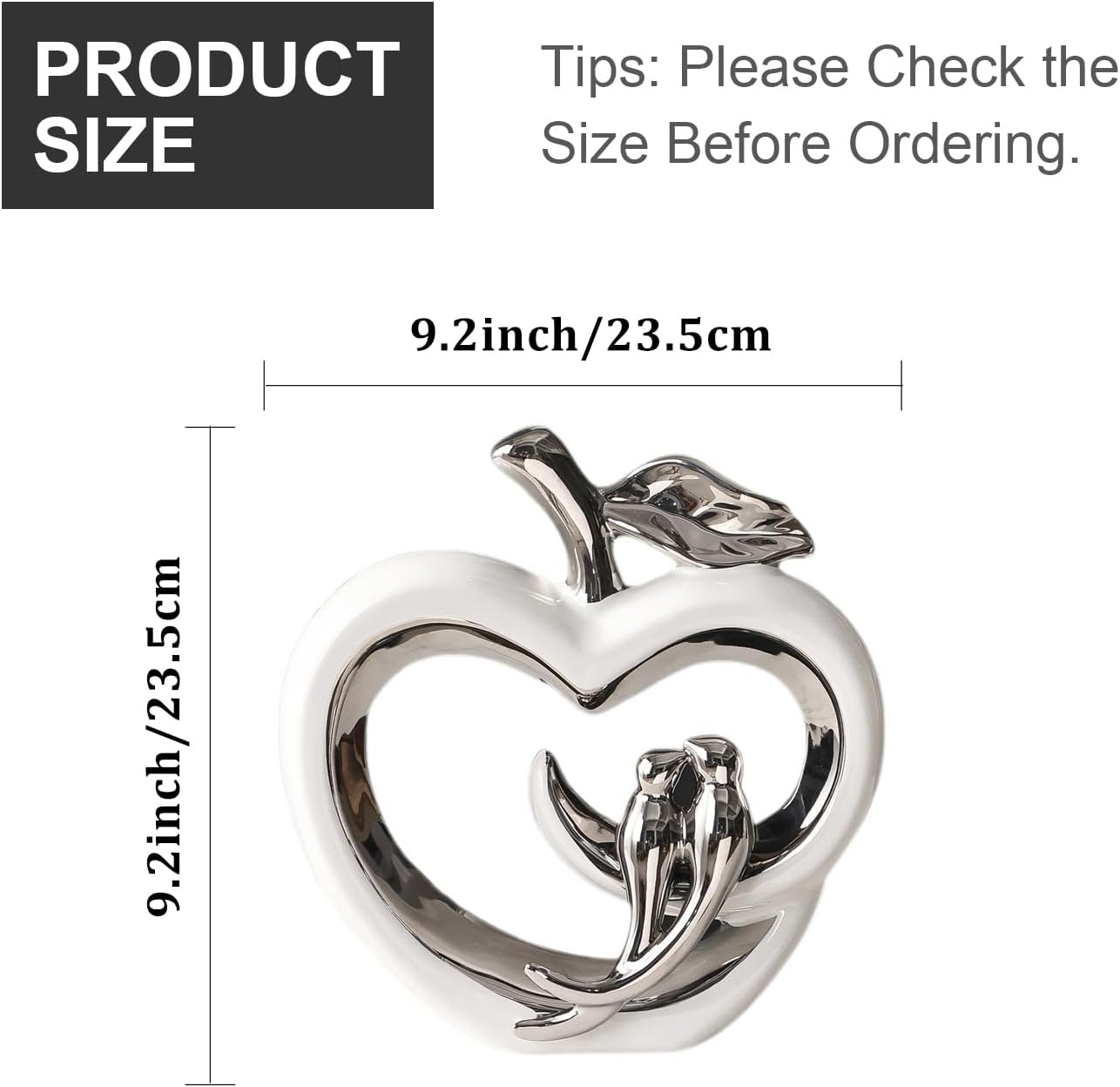 Ceramic Statue Home Decor / White Silver