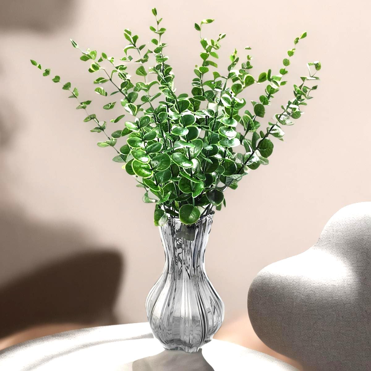 Eucalyptus Stems Decor Artificial Eucalyptus Leaves Faux Eucalyptus Stems Real Touch / Set of 50
