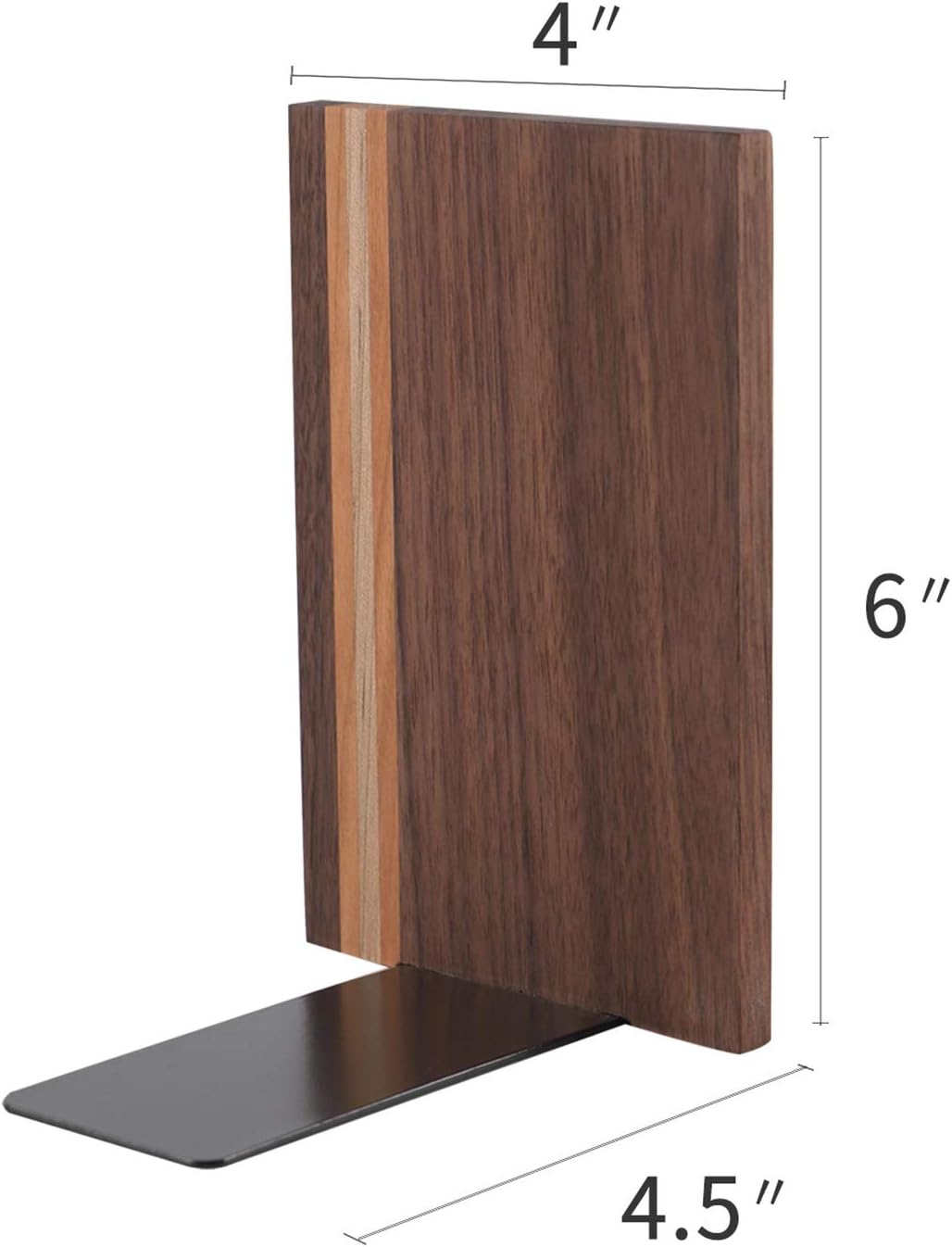 Decorative Bookshelf Book Ends Heavy Duty Bookends Desktop Organize Books Wooden / Walnut 1 Pair
