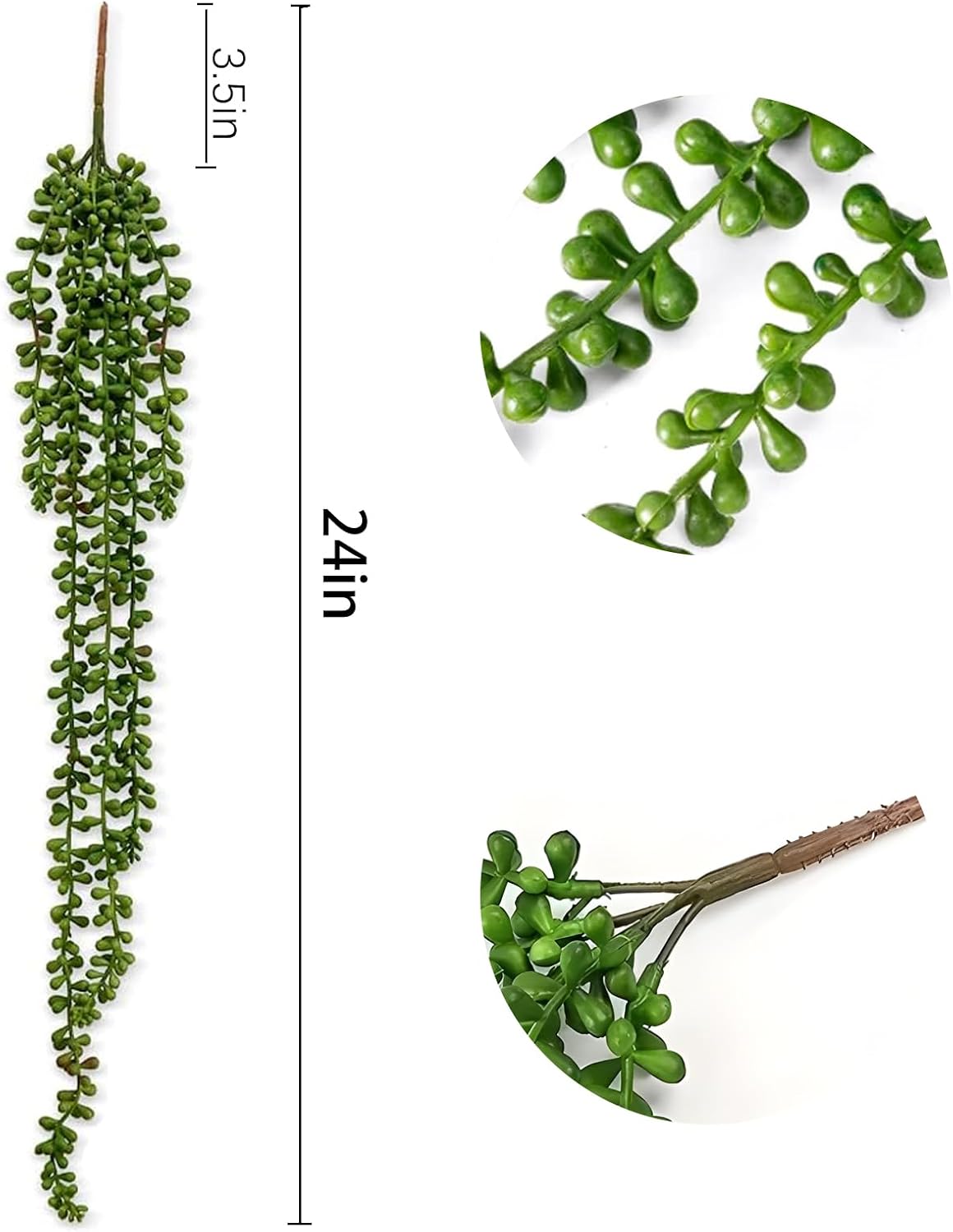 Succulents Plants Artificial Hanging Plants-String of Pearls Faux Greenery / Set of 6