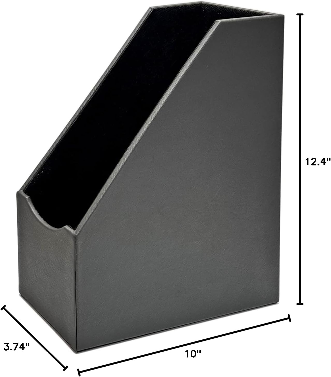 UnionBasic Magazine File Holder, Leatherette Desktop Document Organizer, Home Office Paper Holder File Storage